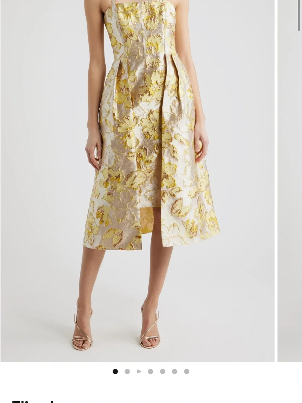 Eliza J Gold Floral Jacquard Midi Dress - Picture 2 of 3